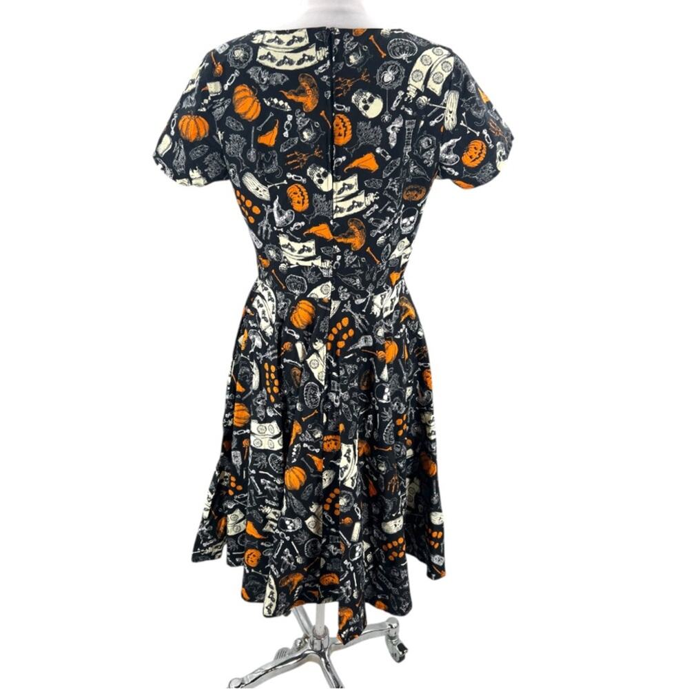 Unique Vintage Magnolia Place Halloween Goth Witch Dress Sz L skull - Picture 5 of 8